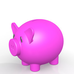 Image showing Pink isolated piggy bank