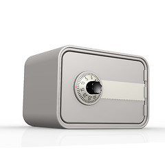 Image showing Gray safe box with white background