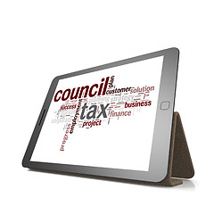 Image showing Counci tax word cloud on tablet