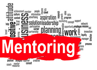 Image showing Mentoring word cloud with red banner