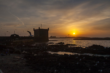 Image showing Essaouira coastal town in sunset