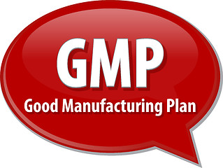 Image showing GMP acronym word speech bubble illustration