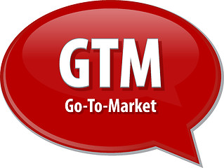 Image showing GTM acronym word speech bubble illustration