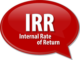 Image showing IRR acronym word speech bubble illustration