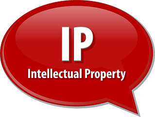 Image showing IP acronym word speech bubble illustration