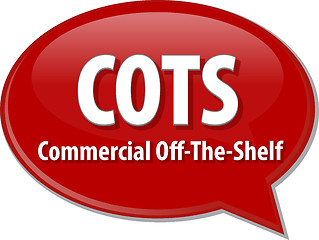 Image showing COTS acronym word speech bubble illustration