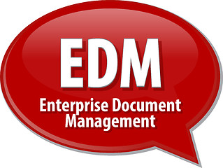 Image showing EDM acronym word speech bubble illustration