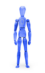 Image showing Wood figure mannequin with flag bodypaint - European Union