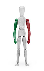 Image showing Wood figure mannequin with flag bodypaint - Italy