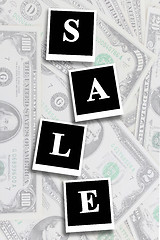 Image showing word sale on the dollars background