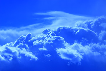 Image showing landscape with beautiful blue clouds