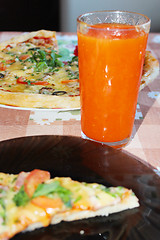 Image showing pizza with tomato juice
