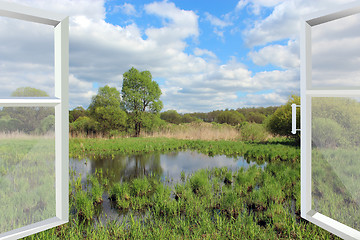 Image showing window to the summer landscape