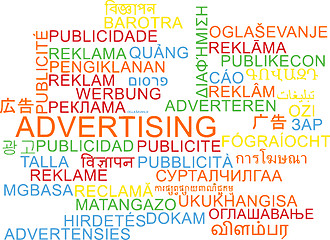 Image showing Advertising multilanguage wordcloud background concept