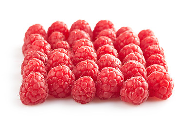 Image showing group of fresh raspberries