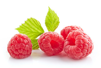 Image showing fresh organic raspberries