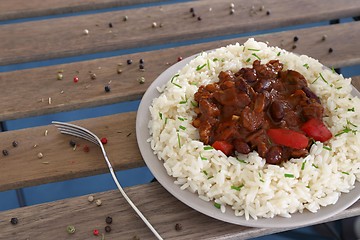 Image showing chilli con carne with rice