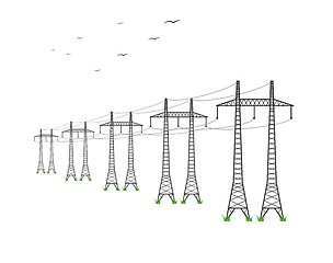 Image showing high voltage power lines