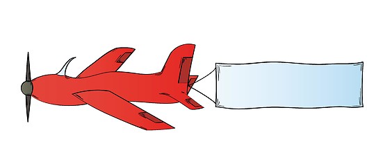 Image showing plane and blank flag