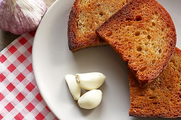 Image showing fried bread and garlic