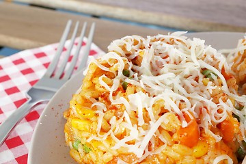 Image showing rice with vegetables and cheese