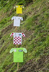 Image showing Decorations of Distinctive Jerseys of Le Tour de France 2014