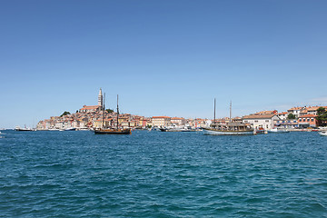 Image showing Ships anchored in Rovinj