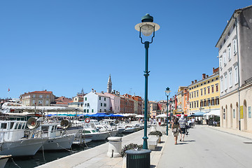 Image showing People on seafront in Rovinj