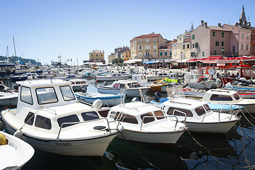 Image showing Moored boats in Rovinj