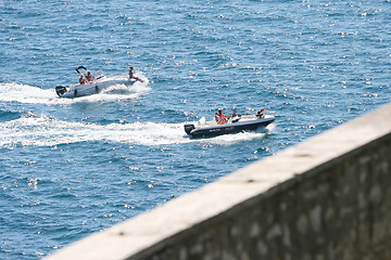 Image showing Two powerboats in Adriatic sea