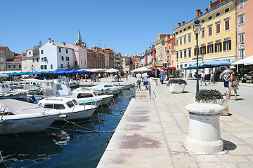 Image showing People walking on promenade in Rovinj