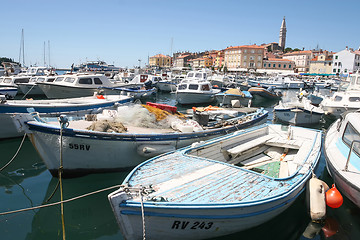 Image showing Large group of boats in Rovinj