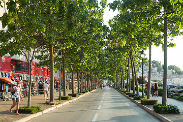 Image showing Alley road with shops in Rovinj