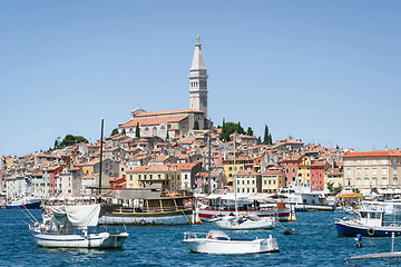 Image showing Marina and old city core of Rovinj 