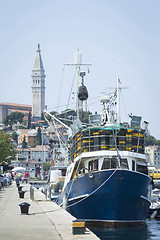 Image showing Ships at dock of Rovinj 