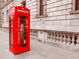 Image showing Retro look London telephone box