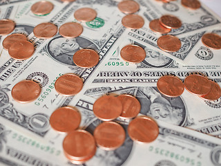 Image showing Dollar coins and notes