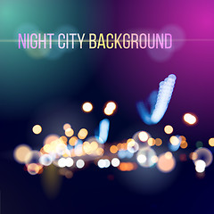 Image showing Blurred defocused lights of city traffic. Vector background. 