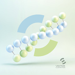 Image showing Vector illustration of dna structure in 3d. With place for text.
