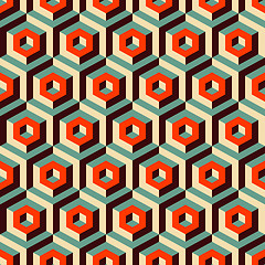 Image showing Seamless abstract 3d background with hexagonal elements. 