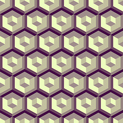Image showing 3d seamless abstract with hexagonal elements. 
