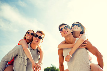 Image showing smiling couple having fun in city