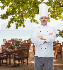 Image showing happy male chef cook with crossed hands