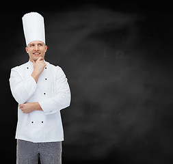 Image showing happy male chef cook thinking