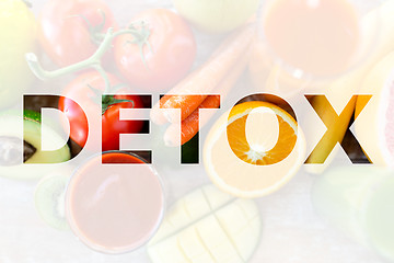 Image showing detox, healthy eating and vegetarian diet concept