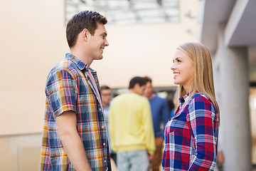 Image showing group of smiling students outdoors