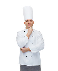 Image showing happy male chef cook thinking