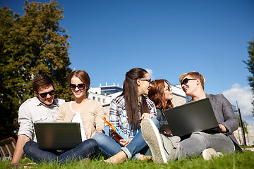 Image showing students or teenagers with laptop computers