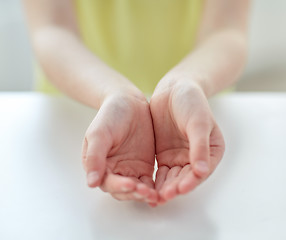 Image showing close up of child cupped hands