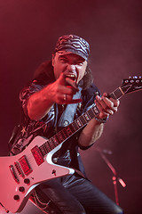 Image showing DNIPROPETROVSK, UKRAINE - OCTOBER 31: Matthias Jabs from Scorpions rock band performs live at Sports Palace SC \